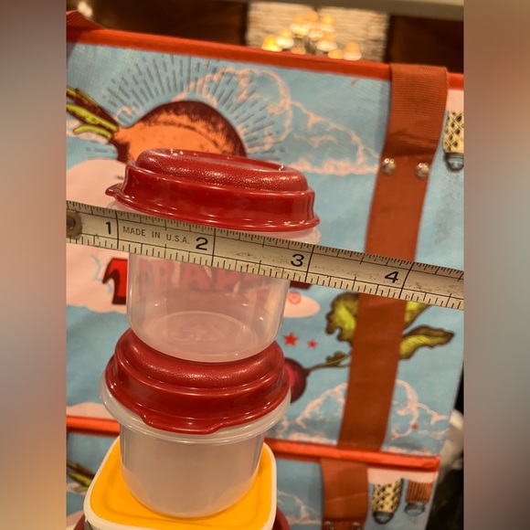 Tupperware Cream Gold with Red Container 9 pc Storage Set - Picture 7 of 16